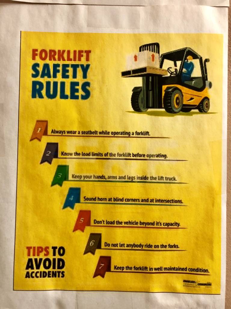 forklift safety rules poster