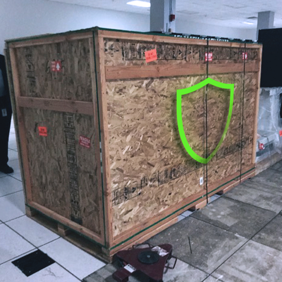 large crate of secure data destruction